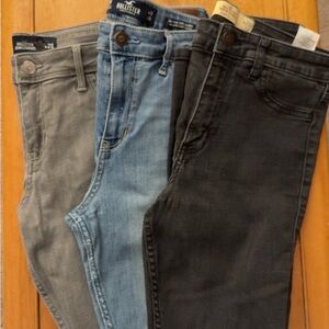 Hollister Denim Collection - Charcoal, Light Blue, Slate